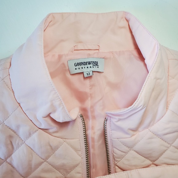 Goondiwindi Cotton Jackets & Blazers - Goondiwindi Cotton Australia Womens Quilted Vest Size 12 Pink Sleeveless Pockets